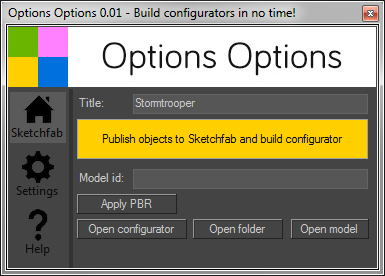 OptionsOptions main window