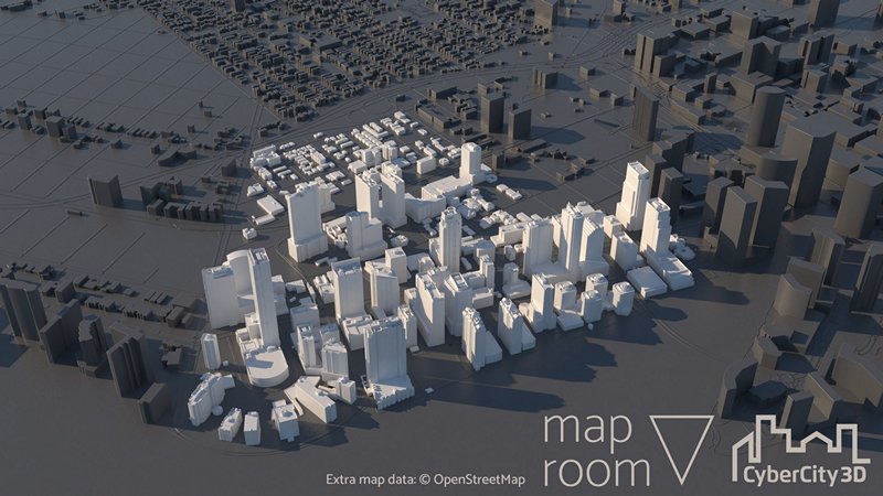 City model of Miami built with Maproom and CC3D buildings. This sample area ships with Maproom for free.